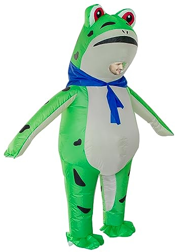 Poptrend Inflatable Costume Frog Blow up Costume Full Body Halloween Frog Suit for Adult Kids Men Women Funny Fancy Dress Party (Adult)