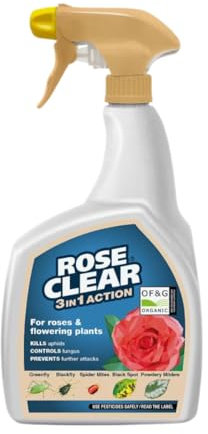 Rose Clear Bug Spray Killer | 800ml Bottle Ready To Use | Rose Plant Protection 3 in 1 Rose Spray Insecticide and Fungicide Insect Killer | Keep Your Roses Blooming