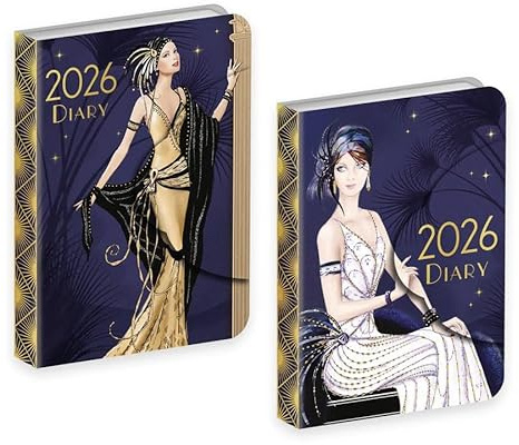 Robert Frederick Claire Coxon Art Deco 2026 Mini Weekly Diary |Portable Pocket Planner with Magnetic Closure & Address Book | Official Licensed Artwork