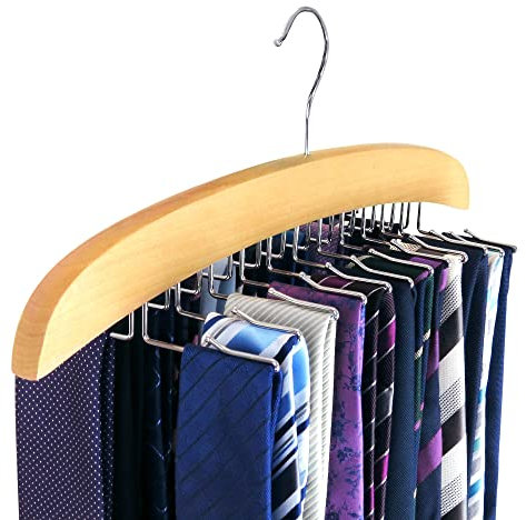 Hochwertiger Krawattenhalter aus Holz für 24 Krawatten Hangerworld