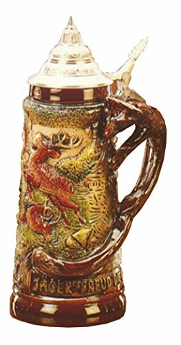 KING Boccale da Birra tedesco con manico a forma di una Volpe Jagdseidel 1 litro
