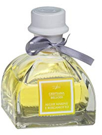 Parfum d'ambiance 100 ml avec bâtons en moelle naturelle – algues marines et bergamote – 25 % d'huiles essentielles naturelles.