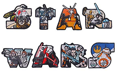 Sci-Fi Wars Letters Themed Embroidered Iron on Patch Set of 8