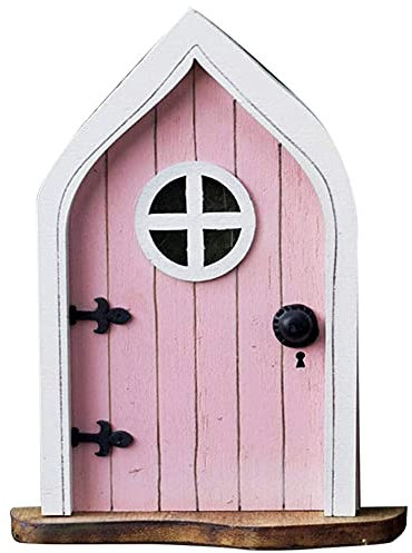 atture Puerta de gnomo de hadas, decoración 3D, puerta decorativa de duendes de madera, puerta de casa de hadas, puerta de duendes en 3D, puerta de duendes para árboles, jardín, césped, paredes