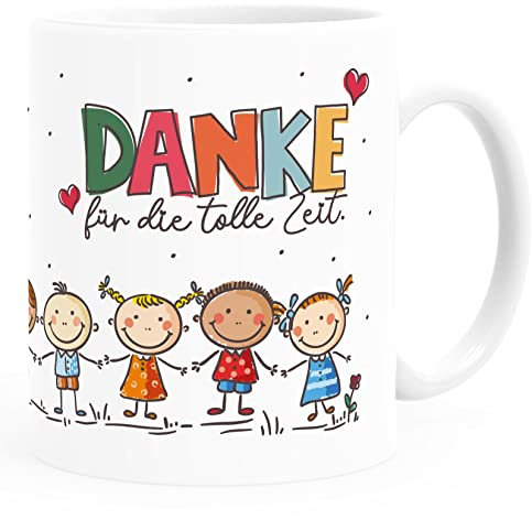 SpecialMe® Kaffee-Tasse Danke Erzieherin Herz kleines Geschenk Abschied Spruch für die tolle Zeit weiß standard, Keramik