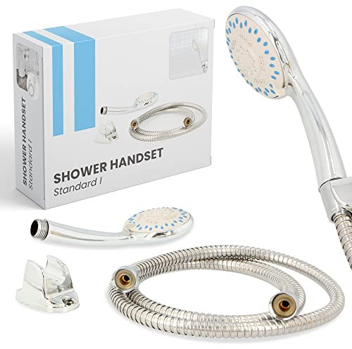 Duschset Brauseset Handbrause mit Schlauch Brausehalter Duschkopf Brausekopf Set Installationspaket Bad Dusche Badarmaturen Bad-Accessoires Duschbrause Rostfreier Stahl Chrom