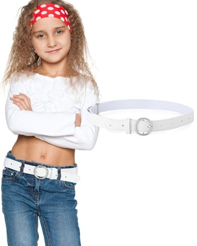 Coubeau Jungen Mädchen Elastischer Gürtel - Verstellbarer Schnallengürtel mit Leder für Kinder von 3-15 Jahren