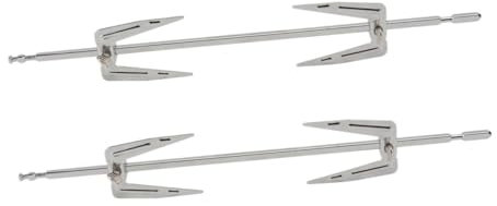 UTHCLO 2 Set Tacchino Barbecue Gadget Da Cucina Pesce Carne Forchette Alla Griglia Cucina Forchette Di Pollo Rotanti Forchette Per Grigliate Domestiche Forchette Per Alimenti In Acciaio