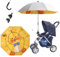 SQAQS Universal Sonnenschirm Sonnenschutz UPF 50+, Kinderwagen-Sonnenschirm, 85 cm Durchmesser mit Einem Regenschirmgriff, Universal Parasol für Kinderwagen, Kinderwagen(Gelb)