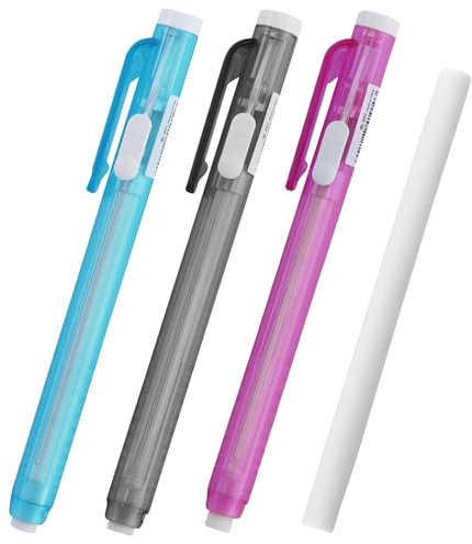 3 Einziehbare Radierstifte, Geeignet FüR Bleistifte, Zeichnen, Lernen Und BüRoarbeiten