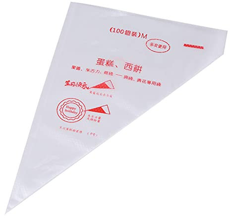 Sacchetti per Tubazioni per Glassa di Plastica da 100 Pezzi di Grade Alimentare per la Decorazione di Sacchetti di Decorazione di Torte per Pasticceria, per (M (59 cm / 23.2in di