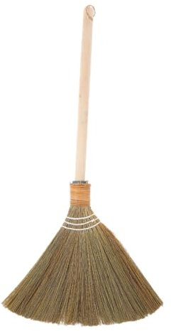 HOMOCONO Balai Naturel En Paille De Maïs Manche En Bois, Balai Démontable Pour Entretien Des Sols Le Salon, Cuisine, Le Garage Hall, Outil De Nettoyage Multifonctionnel