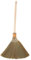 HOMOCONO Balai Paille De Maïs Naturel avec Manche Bois Balai Traditionnel Détachable pour Nettoyage Intérieur Et Extérieur pour Cour Garage Et Salon