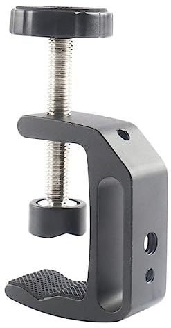 DIYEAH Clip de Fixation et Support Multifonction en Alliage Noir Pince en C Montage Rapide pour Appareil Photo Reflex Numérique DSLR pour Bureau pour Photographie Intérieure