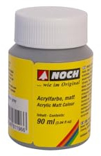 NOCH Acrylfarbe, matt, grau für Modellbauprojekte, 90 ml perfekt für Landschaftsgestaltung und kreative DIY-Projekte