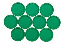 MAUL Magnete (10 Stück) Ø 34mm | Magnet aus bruchsicherem Kunststoff | Starke Magnete für Whiteboard und Magnettafel | Industriemagnete vielfältig anwendbar in Büro, Lager und Werkstatt | Grün