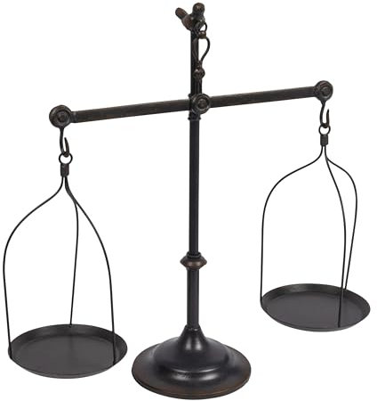 Creative Co-Op Black Decorative Antique Iron Balance Scale with Bird