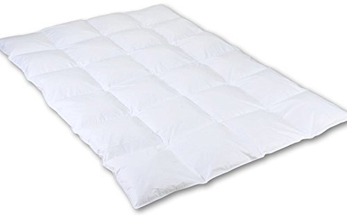 Down Duvet 155 x 200 cm 4 x 6 Cassettes with 50% down 50% Feather (White, 3) [1200 g, White, 155 x 220 cm