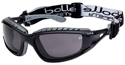 Bolle TRACPSF - Gafas de Seguimiento con Marco de Nailon antiarañazos y Lente antiniebla, Color Negro y Ahumado