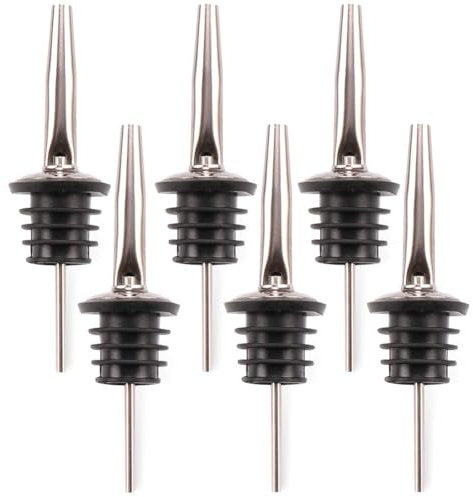H&S Tappo Dosatore Olio e Liquori - Set di 6 Dosatori per Cocktail - Beccuccio Olio per Versatori Cocktail - Tappo Bottiglia Olio e Sciroppi - Argento, Oro e Oro Rosa
