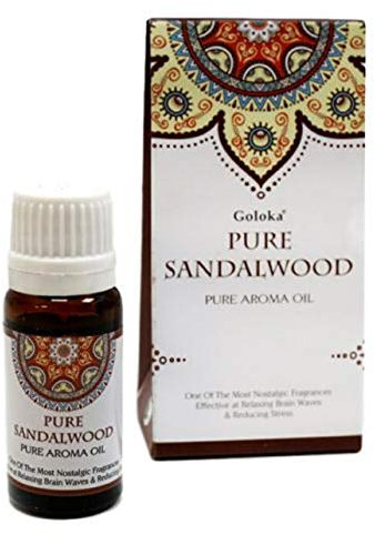 Aceite esencial Sándalo. Bote oscuro de cristal. Tapón de rosca con dosificador. 10 ml.