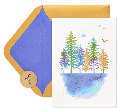 Papyrus Blank Card (Watercolor Trees)