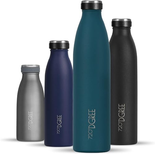 720°DGREE Edelstahl Trinkflasche “milkyBottle” - 750ml - BPA-Frei, Auslaufsicher, Kohlensäure geeignet - Thermosflasche für Sprudel, Sport, Uni, Schule, Fitness, Outdoor, Camping