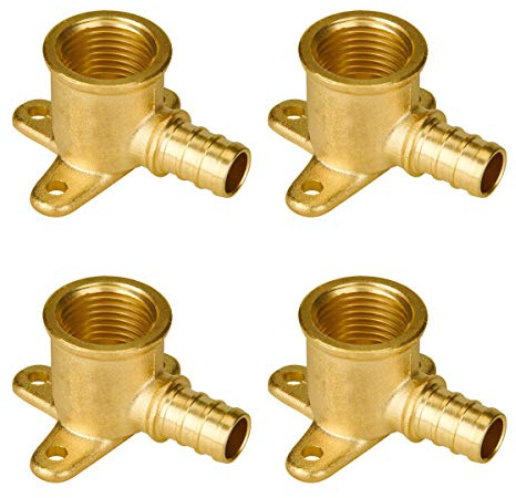 SUNGATOR 4-Pack Pex Drop Ear Elbow 1/2, No Lead Brass Fittings, UPC Certified, ASTM F1807