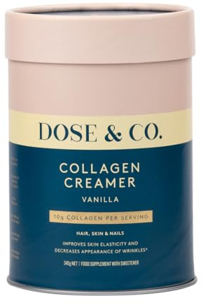 Dose & Co Vanilla Collagen Creamer – 340g | VERISOL® Hydrolysed Collagen for Skin, Hair & Nails | 13g Protein per Serving | Smooth Coffee Creamer | Gluten Free, Non-GMO