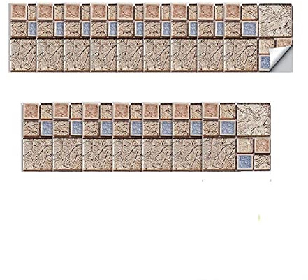 CONPHERON 20 st. mosaik kakelklistermärken väggkakelfolie dekorativa självhäftande vinyl kakelfolie för badrum kök vägg (10 x 10 cm, klistermärken 5)