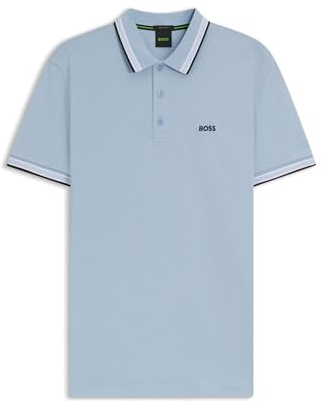 BOSS Mens Paddy Contrast-Logo Paddy Polo Shirt in Cotton piqué