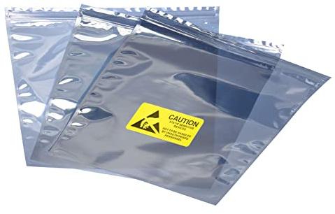 Rebower Anti Static Bags ESD Shielding Bags Resealable with Labels, [for Electronic Device GPU Hard Drive SSD HDD Motherboard] - 11x13inch/20pcs