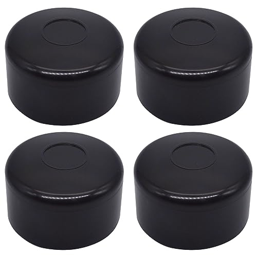 SKIR'CO (4 piezas) Tapas para postes de valla redondas de 51 mm en plástico negro para postes de valla redondos, cubiertas para postes de valla, color negro RAL 9005