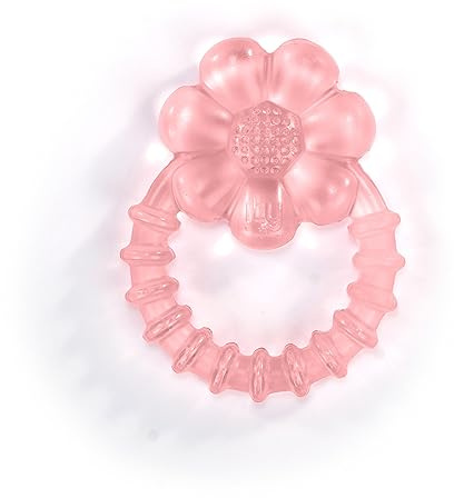 Ingenuity: ity by Ingenuity, Cool Bite Water, Anneau de dentition à réfrigérer, sans BPA, multi textures, en forme de fleur, jouet unisexe, pour enfants de 3 pois et plus -Daisy