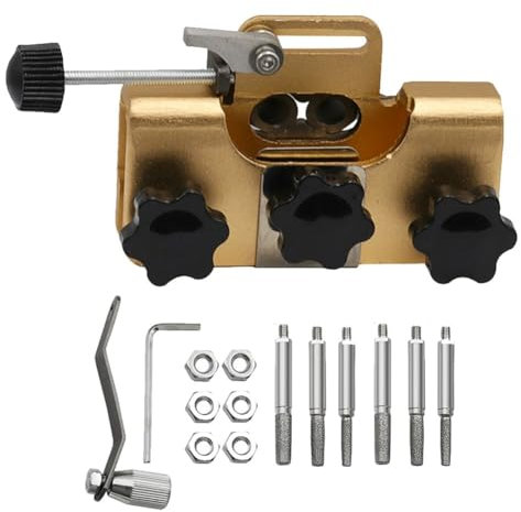 Feriany Afiladores de sierra de cadena portátil afilado de cadena de motosierra rectificado de madera herramienta de amoladora de motosierra eléctrica con 6 bits fácil de usar