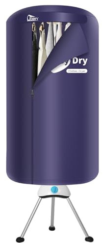 Sèche-linge électrique, 1000 W Séchoirs à Vêtements à Pompe à Chaleur, Sèche-linge à Minuterie, Séchoirs à Chauffage à 2 Couches, adapté à la Lessive Domestique et aux Appartements, 170cm-Bleu