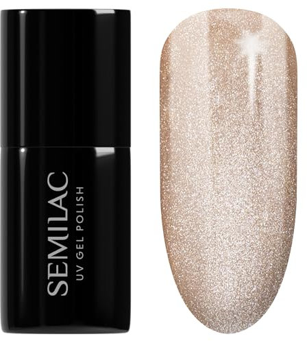 SEMILAC Gel Nail Polish 661 Linen Gloss Effect - Gel Polish - Soak Off Easy To Use LED/UV Nail Lamp - Long Lasting Manicure and Pedicure up to 3 weeks