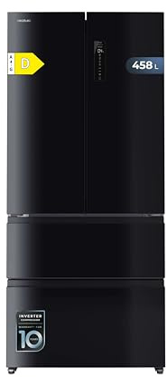 Cecotec Frigorífico Semi Integrable 458L con Puerta de Cristal Bolero CoolMarket F2D 458 SBI Black Glass D. 190cm de Alto, 83,3cm de Ancho, Clase D, Ultra Silencioso, Metal FlexCooling, Negro
