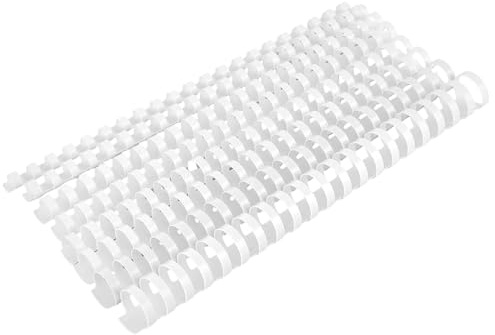Swylexn 160Pcs Multi-Size Binding Combs, White 10/12/14/16/18/20/22/25MM Comb Binder Spines, 60-200 Sheet Binding Capacity, 21 Rings, Suitable for A4 Documents, Notebooks