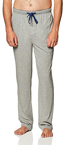 Hanes Solid Knit Sleep Pants With Drawstring and Pockets, Cotton Pajama Bottoms Comfortable Sleepwear, Grey, Medium
