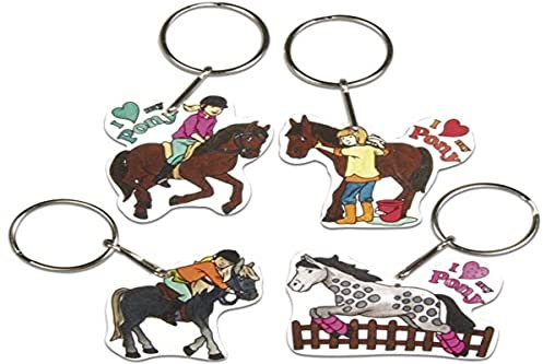 RAYHER HOBBY 75354000 - Schrumpffolien-Set My Pony, 4 Motive mit Schlüsselring, 8-teilig, Mittel