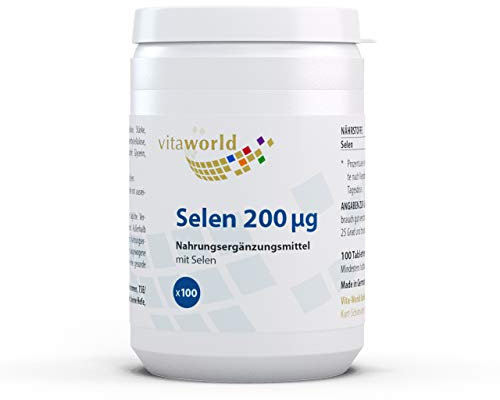 3er Pack Vita World Selen 200mcg 3 x 100 Tabletten Vegan Apotheker-Herstellung