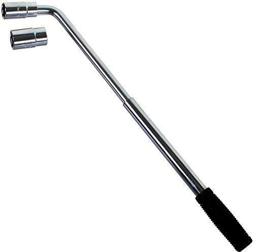 ASC Extension Clé en Croix Clé 17mm 19mm 21mm 23mm Prise - Télescopique Extensible Compact de Voyage Situation Urgence