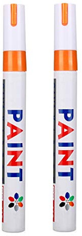 Hallenwerk Orang 2X Stück Reifen Stift Reifenmarker Auto, Motorrad, Fahrradreifen Reifenmarkierungsstift Reifenstift Marker Stift Beschriftung wasserfest wetterfest -101934