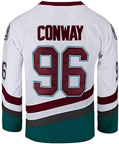 Youth Mighty Ducks Movie Shirts Ice Hockey Jersey - white - Medium
