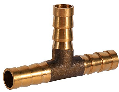 Headerbs 8mm T Verbinder, T Stück Benzinschlauch, 3-Wege-Schlauchverbinder, Messing-T-Stück 3-Wege-Kraftstoffschlauchverbinder für Druckluft-Öl-Gasleitung(8mm)