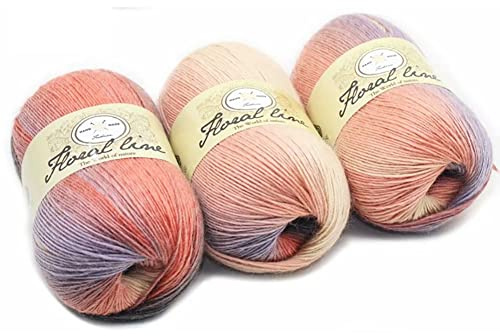 Hilo de Lana Fantasía Multicolor, 1 Ovillo de 100 G de Lana Rainbow de 400 M, Hilo de Tejer A Mano de Lana Popular para Tejido de Bricolaje, Regalos DIY para Mujeres Y Niñas