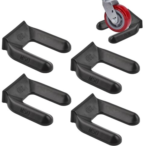 UFURMATE Chair Wheel Stopper, 4Pcs Plastic Furniture Coasters Wheels Stoppers No Lift Furniture Wheel Stoppers Non Slip Furniture Caster Pads for Chair Sofa Appliances (Black)