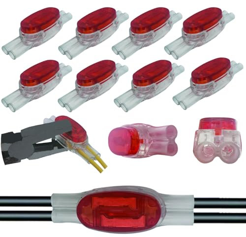 U1R Conectores de cable, CTRICALVER Conector de Empalme, Conector de línea Telefónica con Relleno de Grasa Selladora, 8 Piezas Naranja Conectores Electricos, Conectores para Cables