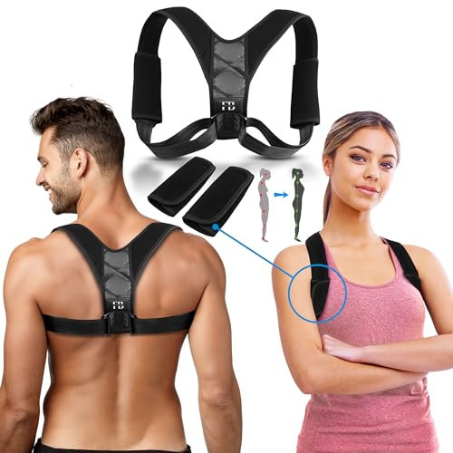 FrenchBack Correcteur de Posture Redresseur de Dos Ajustable pour Homme et Femme | Maintien du Dos, Cou et Épaules | Posture Correcteur Soulage Douleurs Dorsales et Cervicales